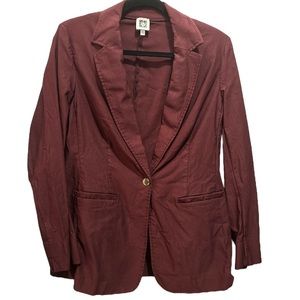 Ann Klein Burgundy Women’s Blazer Fall Career Fashion Suit Jacket